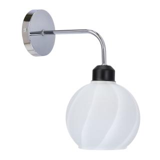 Larix lampa ścienna kinkiet chromowy 1x40W E27 klosz biały, chromowy + biały