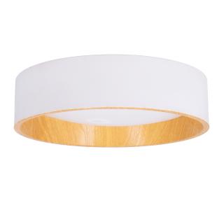 Lazio lampa sufitowa plafon biało drewniany 24W LED 40 cm klosz biały