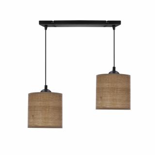 Legno lampa wisząca czarny 15 2x40W E27 abażur orzechowy, czarny + orzechowy