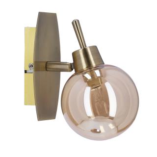 Lentini lampa kinkiet patynowy 1x40W G9 klosz bursztynowy, patynowy, klosz bursztynowy