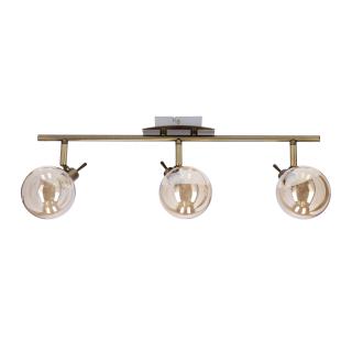 Lentini lampa sufitowa listwa patynowy 3x40W G9 klosz bursztynowy, patynowy, klosz bursztynowy