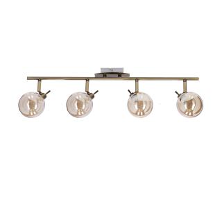 Lentini lampa sufitowa listwa patynowy 4x40W G9 klosz bursztynowy, patynowy, klosz bursztynowy