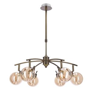 Lentini lampa wisząca patynowy 6x40W G9 klosz bursztynowy, patynowy, klosz bursztynowy