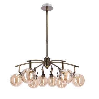Lentini lampa wisząca patynowy 8x40W G9 klosz bursztynowy, patynowy, klosz bursztynowy