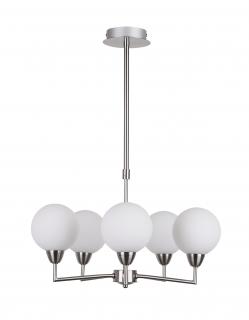 Logos lampa wisząca satynowy 5x25W G9 klosz biały