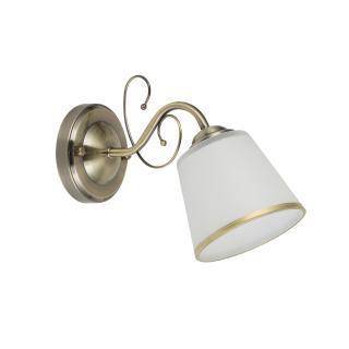 Losanna lampa kinkiet patynowy 1x40W E14 klosz biały z obwódką