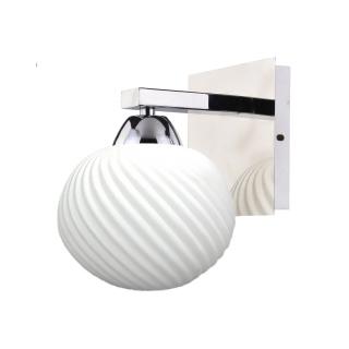 Madryt lampa kinkiet chrom 1x60W E27 klosz biały, chromowy, klosz biały