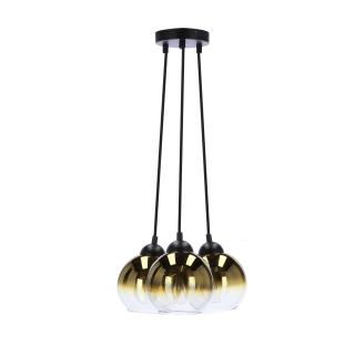 Nubia lampa wisząca czarny 3x60W E27 klosz złoty, czarny + złoty