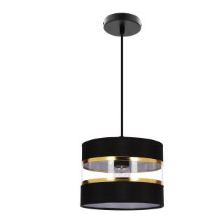 PANDY lampa wisząca czarny 1x40W E27 abażur czarny+złoty, czarny + złoty