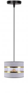 PANDY lampa wisząca czarny 1x40W E27 abażur szary+złoty, czarny, szary + złoty