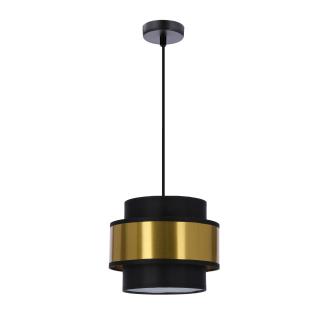 Prestige lampa wisząca czarny 1x40W E27 abażur czarny+złoty, czarny + złoty