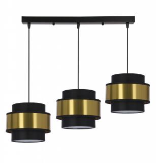 Prestige lampa wisząca czarny 3x40W E27 abażur czarny+złoty, czarny + złoty