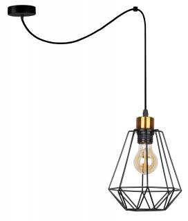 Primo p lampa wisząca czarny+złoty 1x60W E27 klosz czarny, czarny + złoty