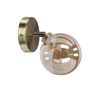 Rodia lampa kinkiet patynowy 1x40W G9 klosz bursztynowy, patynowy, klosz bursztynowy