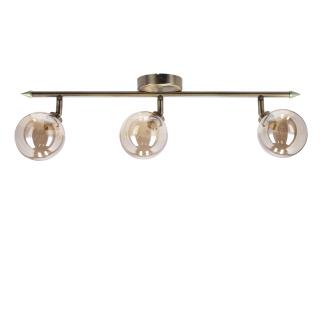 Rodia lampa sufitowa listwa patynowy 3x40W G9 klosz bursztynowy, patynowy, klosz bursztynowy