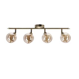 Rodia lampa sufitowa listwa patynowy 4x40W G9 klosz bursztynowy, patynowy, klosz bursztynowy