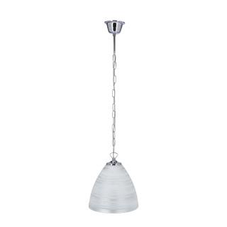 Scordia lampa wisząca chromowy 1x60W E27 klosz biały+srebrny