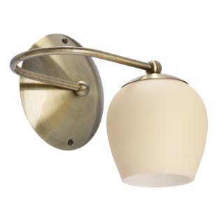Serano lampa kinkiet patynowy 1x60W E27 klosz kremowy, patynowy + kremowy