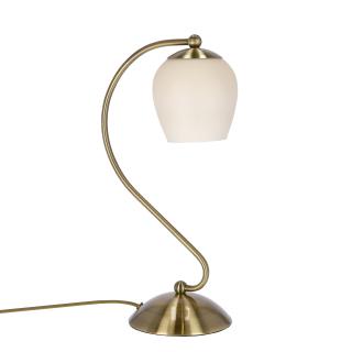 Serano lampa stołowa patynowy 1x60W E27 klosz kremowy, patynowy + kremowy