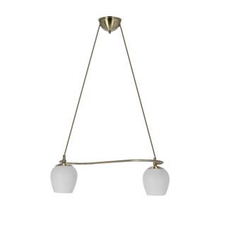 Serano lampa wisząca patynowy 2x60W E27 klosz biały, patynowy + biały