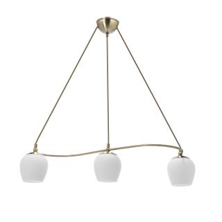 Serano lampa wisząca patynowy 3x60W E27 klosz biały, patynowy + biały
