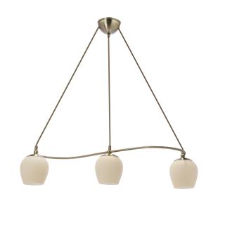Serano lampa wisząca patynowy 3x60W E27 klosz kremowy, patynowy + kremowy