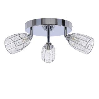 Shiba lampa sufitowa plafon chromowy 3x15W G9 klosz bezbarwny, chromowy + bezbarwny