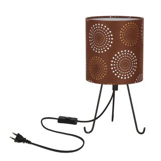 Smally lampa stołowa czarny 1x40 E14 abażur emili brązowy, czarny + brązowy