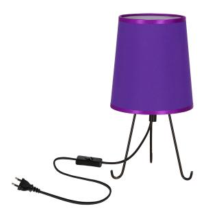 Smally lampa stołowa czarny 1x40 E14 abażur gala fioletowy, czarny + fioletowy