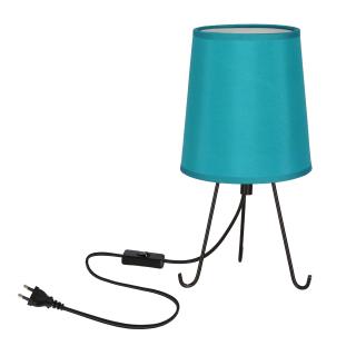 Smally lampa stołowa czarny 1x40 E14 abażur gala lazurowy, czarny + lazurowy
