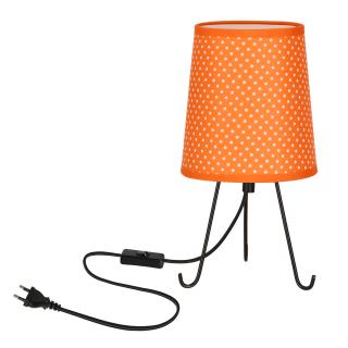 Smally lampa stołowa czarny 1x40 E14 abażur pomarańczowy w kropki, czarny + pomarańczowy
