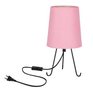 Smally lampa stołowa czarny 1x40 E14 abażur różowy, czarny + różowy