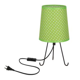 Smally lampa stołowa czarny 1x40 E14 abażur zielony w kropki, czarny + zielony