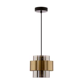 Spiega lampa wisząca czarny+mosiężny 1x60W E27 klosz dymiony, czarny + mosiężny, klosz dymiony