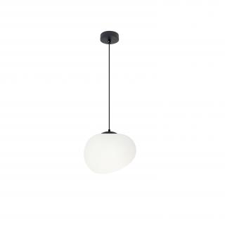 STONES lampa wisząca czarny 20cm 1x40W E27 klosz biały, biało czarny