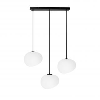 STONES lampa wisząca czarny 20cm 3x40W E27 klosz biały, biało czarny
