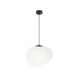 STONES lampa wisząca czarny 25cm 1x40W E27 klosz biały, biało czarny