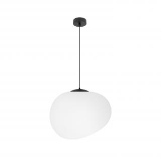 STONES lampa wisząca czarny 30cm 1x40W E27 klosz biały, biało czarny