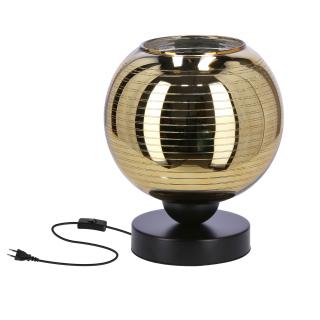 Trio lampa stołowa czarny 1x60W E27 klosz złoty, czarny + złoty