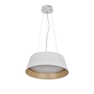 Umbria lampa wisząca biało drewniana 1x24W LED klosz biały