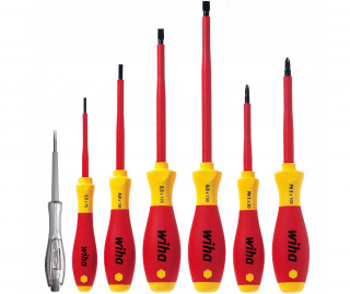 Wkrętaki izolowane dla elektryka + próbnik SoftFinish Wiha 00834 (zestaw 7 szt.)