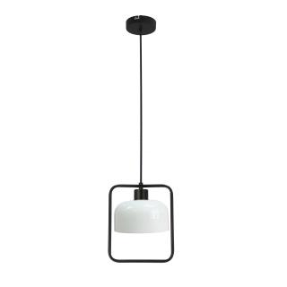 Zodiac lampa wisząca czarny 1x40W E27 klosz biały, czarny + biały