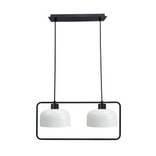 Zodiac lampa wisząca czarny 2x40W E27 klosz biały, czarny + biały