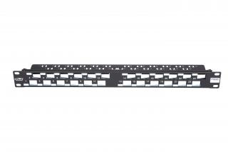 19  Patch Panel BKT-ELEKTRONIK 24xRJ45, modularny, skośne porty