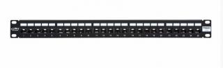 Panel krosowy 19  BKT, ISDN, 25xRJ45, 1U, czarny, organizator kabli