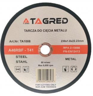 Tarcza do cięcia metalu, stali SLIM RBF 230x1.8 mm