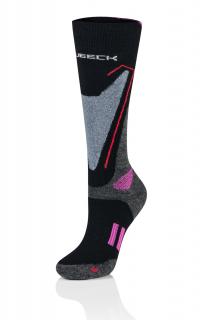 Damskie skarpety snowboardowe BRUBECK Snow Force Light Women, Szary/Różowy