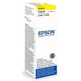 Oryginalny Epson T6644 YELLOW tusz do drukarki Epson L110/L200/L210/L300/L355/L550 OEM C13T66444A tusz 70ml