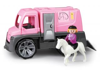 Autko dla konia, kolor różowy, figurka w zestawie