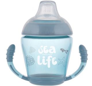 Canpol babies kubek niekapek miękki silikonowy ustnik 230ml SEA LIFE